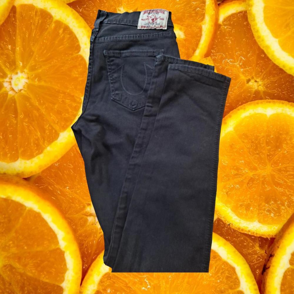 True Religion Black Cargo Jeans with Zipper Pockets Size 27